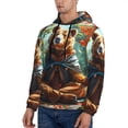 thumbnail image 3 of Rateoe Maple Meditating Bear Pattern Mens Hoodie, Pullover Hooded Sweatshirt, Kangaroo Pocket Hoodie Ideal for Daily Wear, Travel and Home-4X-Large, 3 of 7