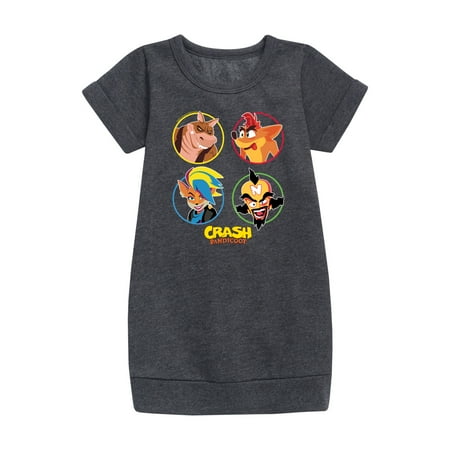 

Crash Bandicoot - Crash Character Group - Toddler And Youth Girls Fleece Dress