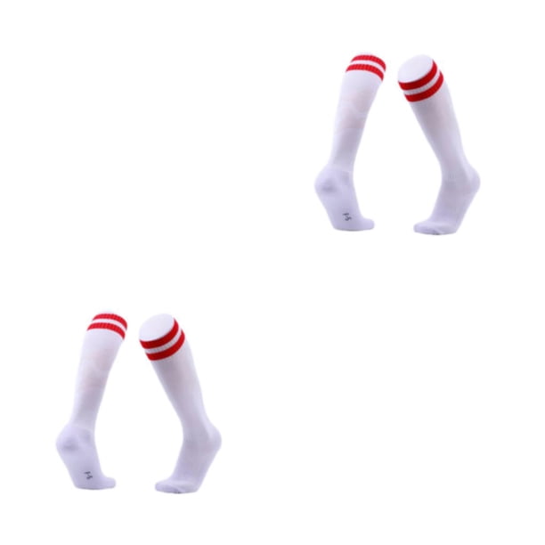 Calcetines de fútbol Advancent tubo largo modernos y seguros para mujeres y hombres calcetines deportivos duraderos y elásticos rayas rojas 2piezas