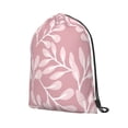 thumbnail image 2 of XMXT Waterproof Gym Bag, Pink Leaf Texture Pattern Drawstring Backpack for Men, m Pink, 2 of 8