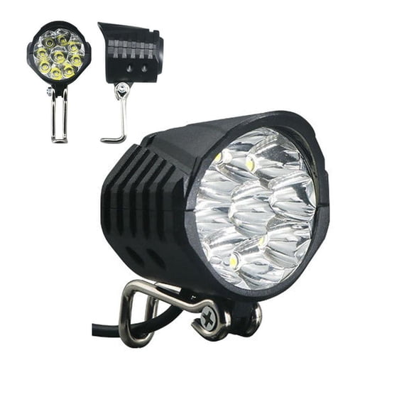 2-in-1 Bicycle Headlight with Horn 18W Super Bright LED Waterproof Light for E-Bike Scooter Universal Voltage