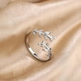thumbnail image 4 of Womens Adjustable Copper Ring With Sparkling Zircon Stones Leaf Twig Design Jewelry Gift For Women Fashion For, 4 of 6