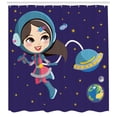thumbnail image 3 of Ambesonne Retro Shower Curtain, Little Girl in Space, 69"Wx75"L, Multicolor, 3 of 3