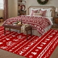 thumbnail image 5 of BERTHMEER Large Christmas Area Rug 8'X10' Christmas for Living Room Bedroom Dining Room Laundry Snowflake Print Washable Non-slip Rug,Red, 5 of 7
