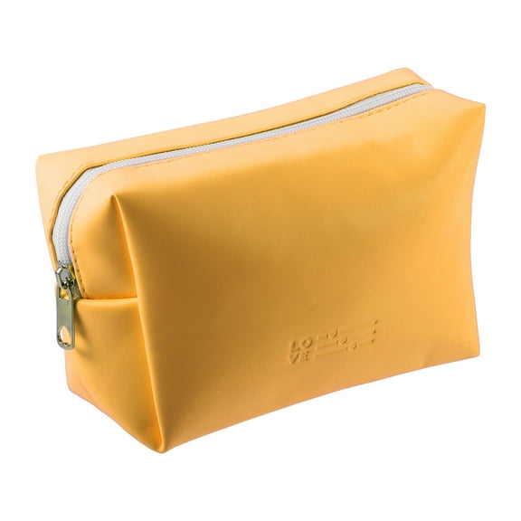 Unique Bargains Floral Makeup Bag Zipper Flower Cosmetic Pouch Yellow