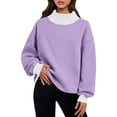 thumbnail image 3 of Otntypg Mock Neck Patchwork Sweatshirts for Women Trendy Fall Long Sleeve Color Block Pullover Tops Loose Lightweight Comfy Oversized Sweatshirt, 3 of 8