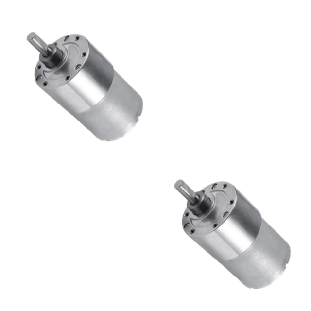 Youkk Powerful 37GB-3530 12V DC High Electric Gear Box Motor Replacement DIY Silver 111RPM 2Set