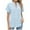 Sky Blue, variant on Posijego Women's Business Button down Shirts V Neck Short Sleeve Dress Shirt Lightweight Casual Work Blouses