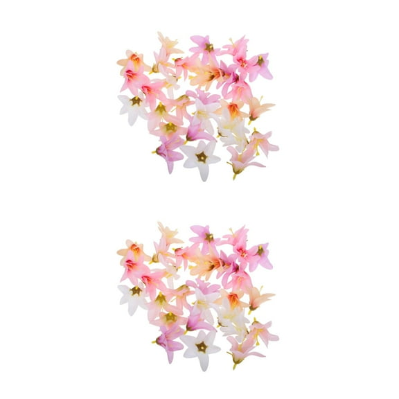 Masteelf 60 Pcs  Faux Flower Heads Silk Artificial Lily Blossom Heads Diy Fake Mini Flowers Silk Decorative Flowers Craft Supplies For Wedding Party Wreath Cake Vase Decoration