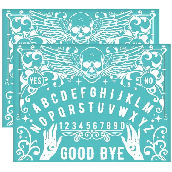 2pcs Self-Adhesive Silk Screen Printing Stencil for Painting on Wood DIY Decoration T-Shirt Fabric Turquoise Letter 280x220mm