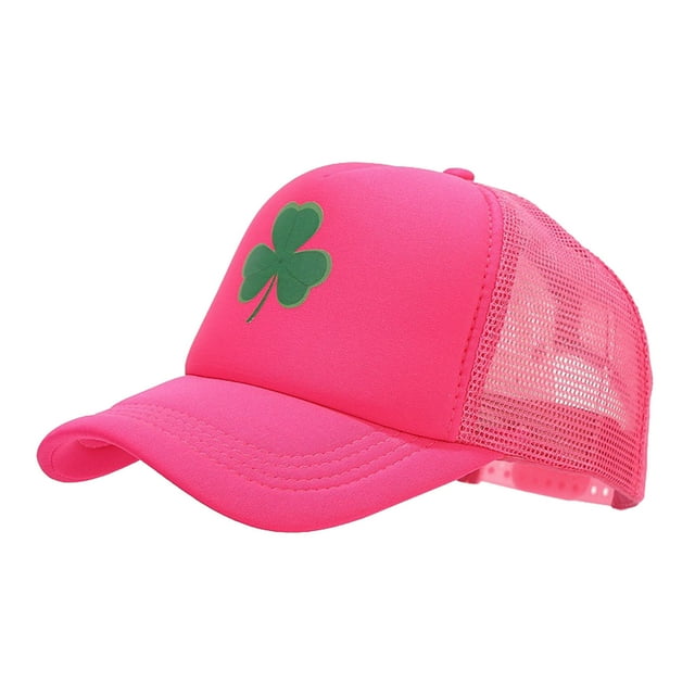 GDREDA Men Hat Three Leaves Pattern Baseball Cap Tongue Outdoor Sun Hat,Hot Pink