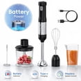thumbnail image 4 of WHALL Cordless Immersion Blender, Rechargeable 5-in-1 Hand Blender with Whisk, Milk Frother Attachments, Portable Stick mixed,700ml Beaker, 500ml Chopper, 4 of 11