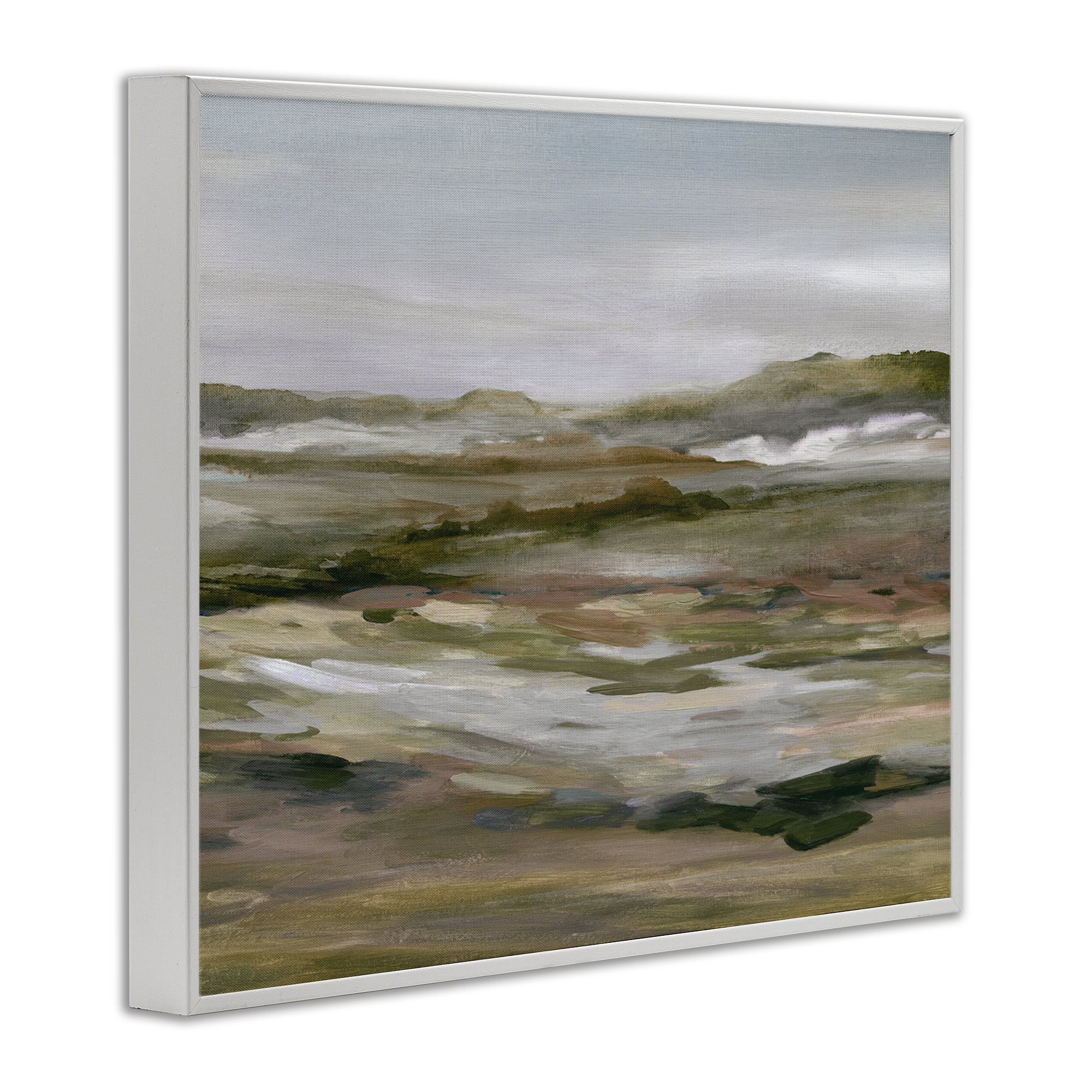 Stupell Industries Natural Meadow Abstract Horizon White Framed Giclee Art, design by Carol Robinson