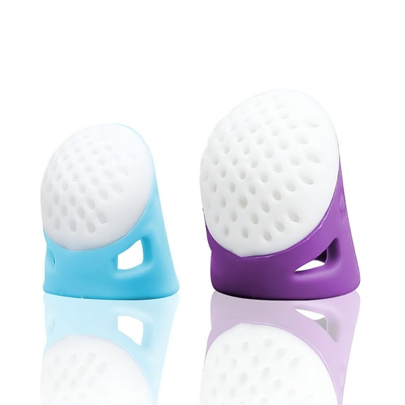 FACEGA 2 Sizes Silicone Thimble Sewing Thimble Finger Protectors Thumb Guard Finger