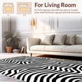 thumbnail image 2 of ODIKA 6' Machine Washable Non-Slip Area Rug, Graphic Zebra Illusion Faux Skin High Traffic Rug, Black, 287520, 2 of 5