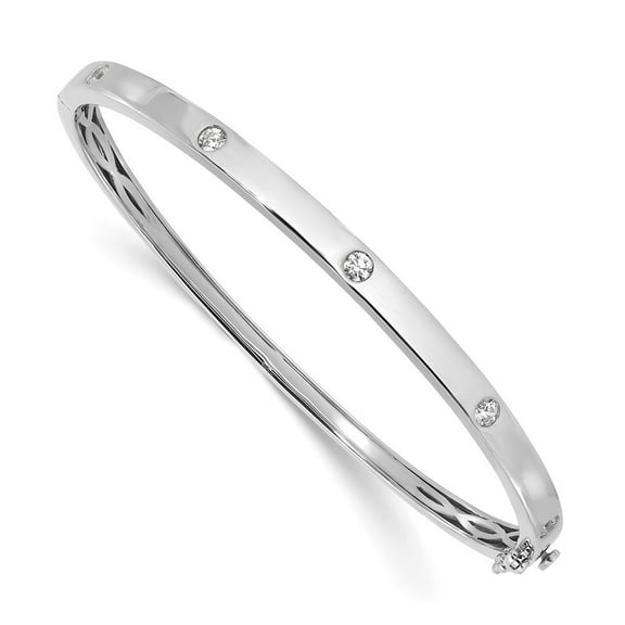 Auriga Fine Jewelry 14K White Gold Lab Grown Diamond VS/SI DEF Bangle Bracelet 6.75inch for Women