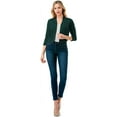 thumbnail image 3 of Cielo Women's 3/4 Sleeve Solid Open Front Cropped Bolero Shurug Light Cardigan, 3 of 5
