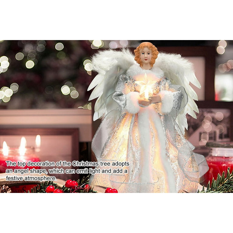 Christmas Angel Topper Angel Doll Tree Top Star Reusable Feather