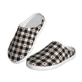thumbnail image 2 of Lsque Black Plaid Heart Pattern Womens Comfort Cotton on Scuff With Memory Foam and Anti-skid Sole Slipper-44/45, 2 of 7