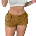 thumbnail image 2 of Brown Cargo Pants Women's Cargo Shorts Elastic Waist Pockets Summer Casual Shorts Y2k Shorts Shorts for Women Woman Pants Clearance, 2 of 6