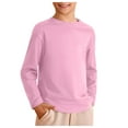 thumbnail image 1 of Splozh Chandails à Manches Longues Enfants Garçons Automne Coton T-Shirts à Manches Longues Col Rond T-Shirts Tee Hauts Robe d'École Chandail de Base Rose, 3-4 Ans, 1 of 4