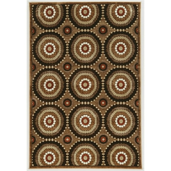 Riverbay Furniture Sierra 5'x8' Flat Chenille Swirl Design Area Rug in Brown