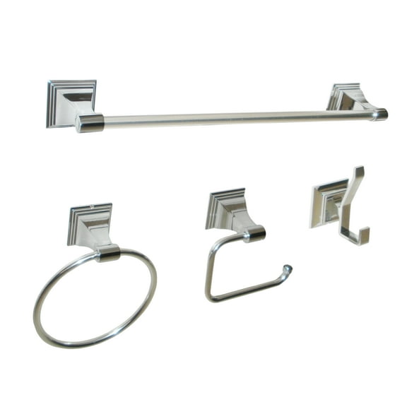 ARISTA Leonard Collection 4-Piece Bathroom Accessory Set in Chrome