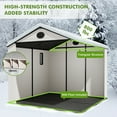 thumbnail image 6 of COOS BAY 8x6ft Outdoor Resin Garden Shed, Plastic Patio Storage Tool Shed with Lockable Door and Window, White/Gray, 6 of 10