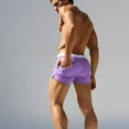 thumbnail image 3 of XBASW Mens Swim Trunks with Back Pocket Solid Color Swimwear Shorts Beach Boxer Shorts S-3 XL, 3 of 12