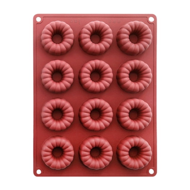 Molde de silicona de 12 cavidades para hornear, bandeja antiadherente para pasteles, muffins, macarons y repostería. Apto para horno a alta temperatura (230 °C). Reutilizable. Bandeja de silicona