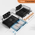 thumbnail image 2 of Escurridor de Trastes Extensible - Gran Escurridor de Platos y Trastes de Acero Inoxidable para Encimera de Cocina, con Soporte para Utensilios, 2 of 7