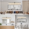 thumbnail image 5 of Holaki 52" Modern 8-Light Vanity Wall Sconce, Brushed Nickel Finish with Frosted Glass Shades for Bathroom or Hallway Lighting (E26, No Bulbs Included), 5 of 9