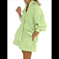 thumbnail image 2 of Conjuntos de Verano de 2 Piezas para Mujer: Camisetas A Rayas con Mangas Abullonadas y Botones, Pantalones Cortos A Juego y Conjuntos Casuales Verde M, 2 of 6