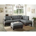 thumbnail image 2 of Poundex 3 Piece Fabric Sectional Sofa Set with Ottoman in Gray Color, 2 of 2