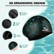thumbnail image 3 of Gorro de natación VIRSIDI de silicona para mujeres, hombres y adultos, paquete de 2 unidades, color negro y rosa, 3 of 7