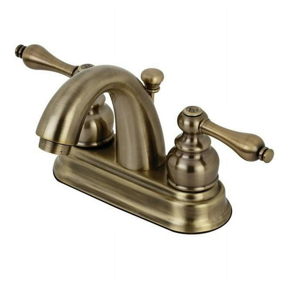 Kingston Brass  Restoration Traditional 4 in. Centerset Bathroom Faucet, Antique Brass