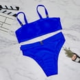 thumbnail image 7 of Kukoosong Women's Two Piece Bikini Set with Spaghetti Straps Support Bralette and Briefs Solid Color Swimsuit, 7 of 7