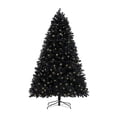 thumbnail image 3 of 9ft Black Christmas Tree with Lights, Tree Prelit with 2392 Branch Tips, 950 Warm Lights and Metal Stand by Homestock, 3 of 10