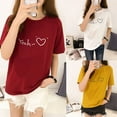 thumbnail image 4 of Zonghan Print Letter Heart Women T Shirt Casual Funny Short Sleeve O Neck T- shirt Unisex Lady Girl Top, 4 of 4