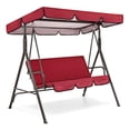thumbnail image 1 of Columpio con 3 Asientos para Patio Jardín Terraza Duradero Ligero Impermeable Funda para Columpio para Exteriore -rojo, 1 of 7