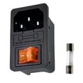 thumbnail image 3 of 1PC Male AC Power Cord Inlet Socket With Rocker Switch Fuse Holder,250V,10A BLUE, 3 of 9