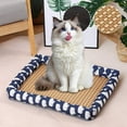 thumbnail image 1 of Natural Breathable Linen Rattan Pet Mat Cooler Summer Bed Washable Woven Square Cats Indoor Comfort, 1 of 3