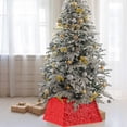 thumbnail image 6 of GEEDIAR Christmas Tree Collar 22 Inch Sequin Christmas Tree Skirt Red Quads for Party Holiday Home Decoration, 6 of 7