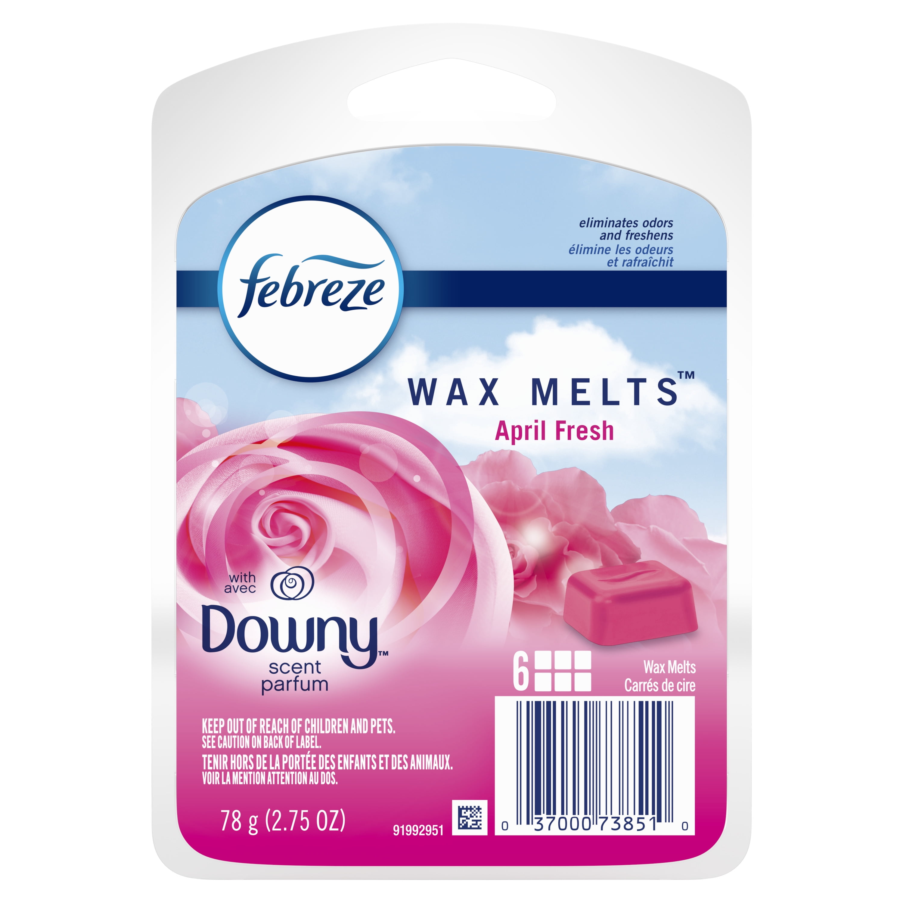 Febreze OdorEliminating Wax Melt Air Freshener, Downy April Fresh, 6