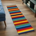 thumbnail image 4 of Abstract Vertical Striped Runner Rug 2x6 FT,Non Slip Hallway Rugs,Colorful Rainbow Stripes Retro Washable Soft Floor Carpet Throw Runner Carpet Long Rugs for Entryway Kitchen Bedside Sliding Door, 4 of 8