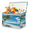 Color 2, variant on Jiaoprinted Boho Jungle Natural Toy Storage Box Chest with Lid & Divider, Tropical Palm Tree Sunset Foldable Toy Organizer Bin with Sturdy Handles for Nursery Living Room, 85L, 25"x13"x16"