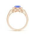 thumbnail image 2 of ANGARA Natural Cushion 1.6 ct Tanzanite Halo Ring in 14K Rose Gold for Women (Size-8x6mm) | December Birthstone, Birthday, Anniversary, Jewelry Gift for Women | Natural Tanzanite Ring, 2 of 8
