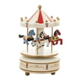 thumbnail image 2 of en Musical Box Swivel Carousel With Little Horse Wind Up Music Box Red, 2 of 8