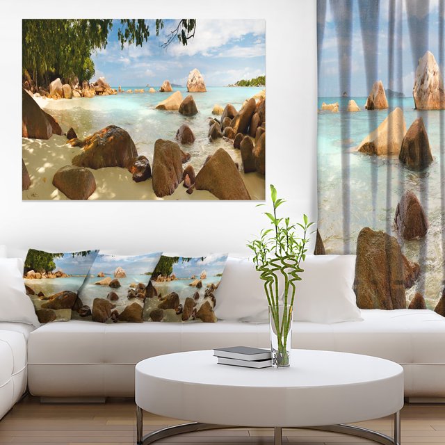 Panorama de Plage Tropicale Rocheuse - Paysage Mural Très Grand Format