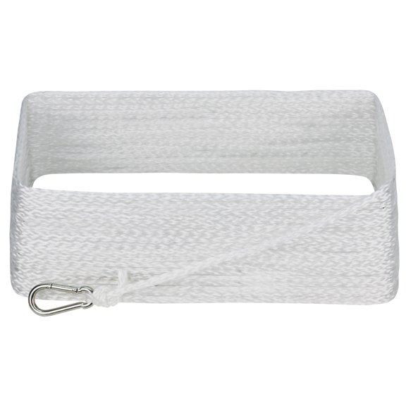Extreme Max 1-4X50 WHITE HB W-SNAP 0.25 in. x 50 ft. Extreme Max BoatTector Hollow Braid MFP Anchor Line with Snap Hook